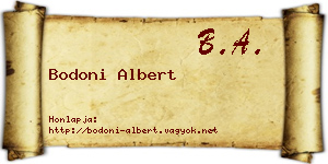 Bodoni Albert névjegykártya