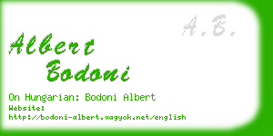 albert bodoni business card